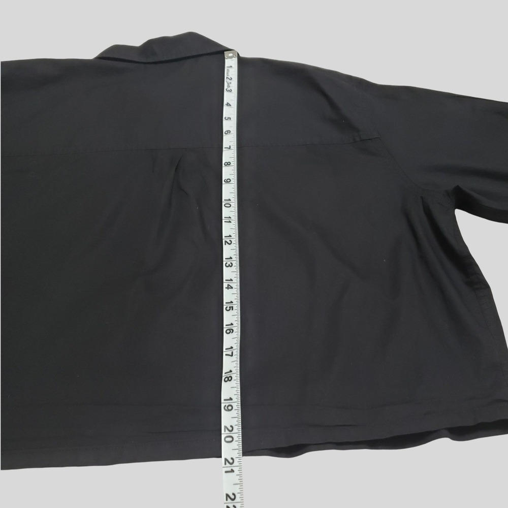 Everlane Womens Black Cotton Boxy Cropped Button Down Shirt Large Long Sleeve - Picture 9 of 9